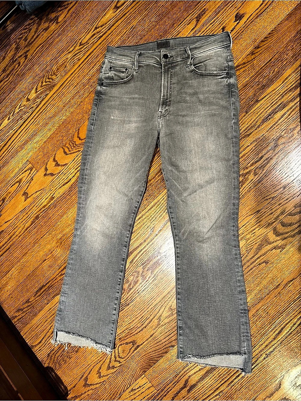 MOTHER Gray crop step Frey Waist 30